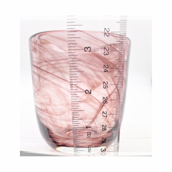 Two Handblown Amethyst Purple Art Glass Glasses or Votives Smoke Swirled Candle - Picture 3 of 5